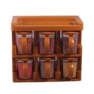 2-Tier Spice Rack with 6 Jars – Master Chef Kitchen Organizer