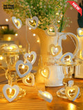 20 PIECES LED HEART SHAPED WOODEN STRING LIGHT