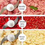 2000ml Multifunctional Hand Press Chopper with 4 Blades