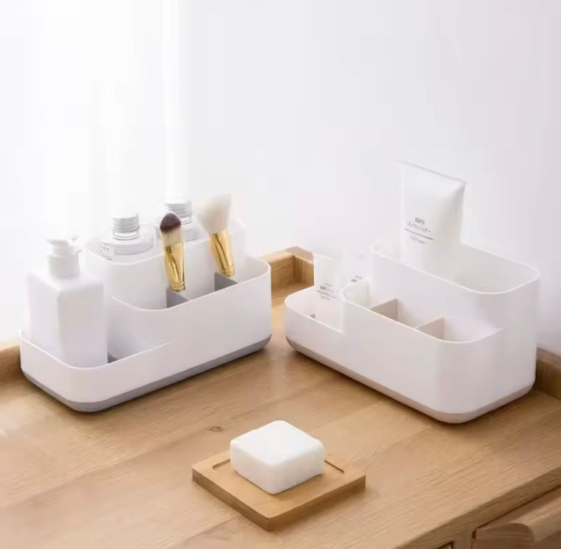 5 Compartment Desktop Organizer, Multifunctional Storage Organizer Case, Washable Bathroom Storage Box