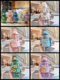 1L Student Summer Water Bottle, Fashion Plastic Bottle with Straw, Outdoor Sport with Tea Separator for Kids, 900ml Beverages Dispenser, Portable Drinking Water Bottle, Portable Drink Bottle For Outdoor, Kids Water Sippy Cup