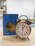 Mini Retro Twin Bell Alarm Clock, 
Metal Twin Bell Alarm Clock, Analog Quartz Display Clock, Easy Operate Bedside Analog Small Desk Clock