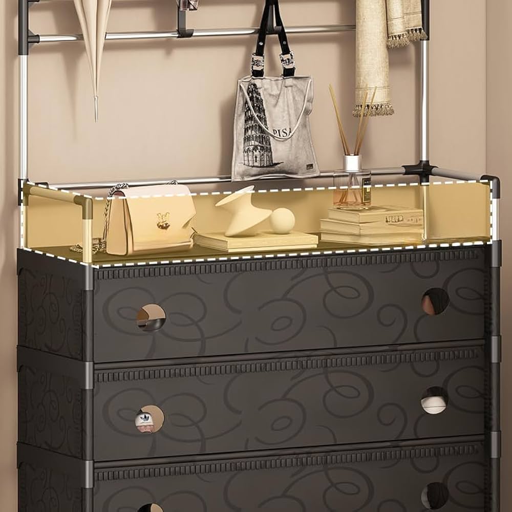 Dust Proof Multifunctional Coat And Shoes Rack, Multi Layer Shoe Storage Rack, Living Room Organizer Shelf