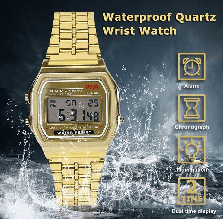 New Retro Classic LED Stainless Steel Digital 