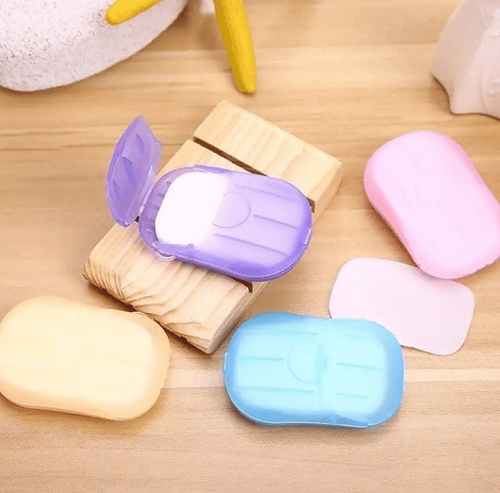 Set Of 5 Travel Scented Paper Soap,Travel Disposable Soap Sheet, Soap Paper Sheet