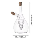 2 In 1 Transparent Glass Oil Bottle with Lid, Creative Double Mouth Glass Seasoning Oil Pot,  2 in 1 Kitchen Cruet Bottle with Cork Stopper