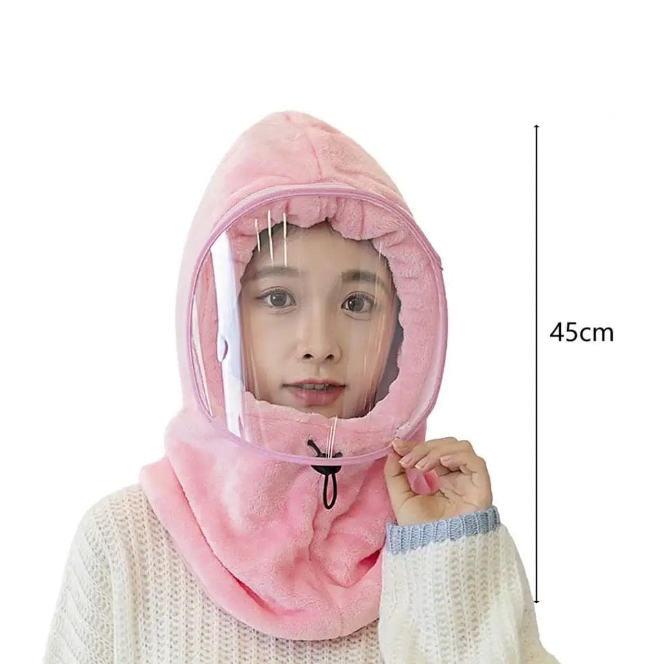 Catty Winter Warm Hat, Hooded Scarf Earflap Cap, Outdoor Climbing Hat, Soft Plush Windproof Winter Mountain Hats For Women Men, Winter Plush Balaclava Hat with Detachable Face Shield, Anti Fog Face Shield Hat