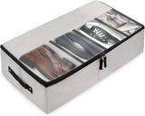 Under Bed Clothes Storage Organizer, Foldable Split Shoe Storage Box, Dost Proof Transparent Shoe Box
