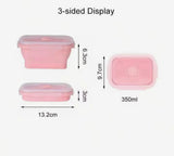 Silicone Foldable Food Container With Lid, Microwave Friendly Silicone Food Container, Silicone Folding Bento Lunch Box