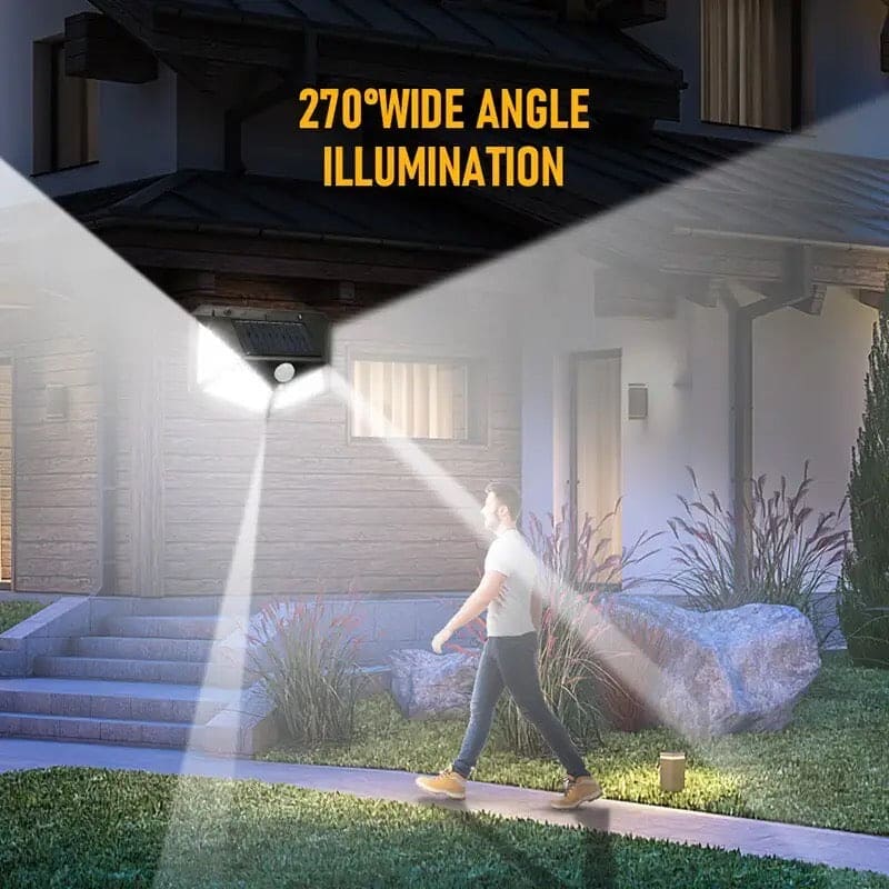 100 LED Solar Light, Motion Sensor Outdoor Solar Lamp, Courtyard Waterproof Stairs Outdoor Wall Light, Multifunctional Solar Lamp, Outdoor Garden Decoration Solar Led Light, Sunlight Powered Spotlight with Motion Sensor