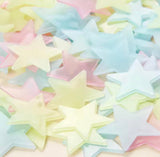 Set of 100 Fluorescents Star Stickers, Baby Room Colorful Fluorescent Sticker Home Decor, Stars Wall Stickers