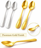 4pcs Elegant Gold Tableware Spoon Set, Stainless Steel Table Spoon, Kitchen Accessories