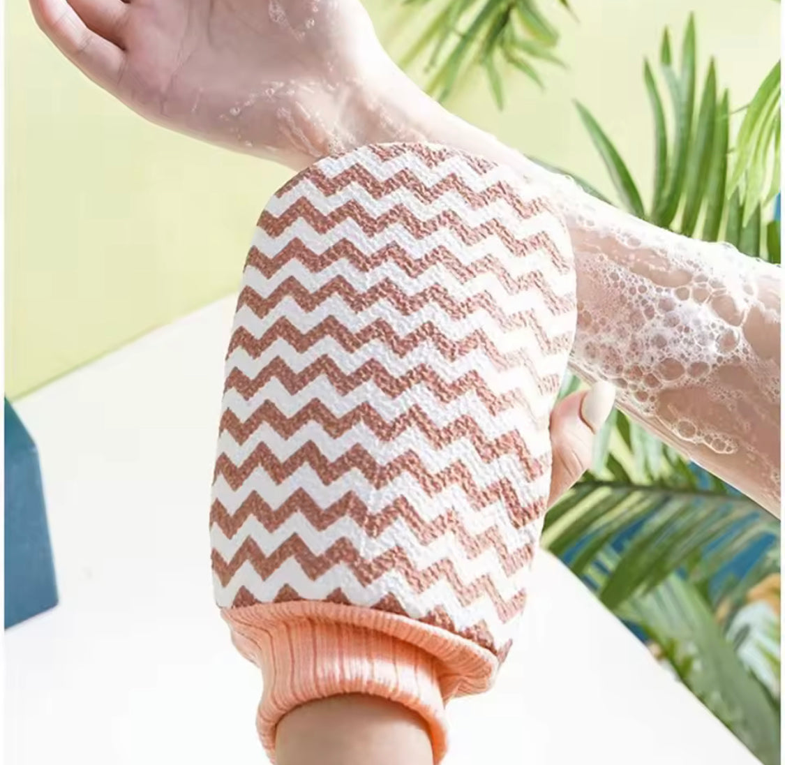 Double Sided Exfoliating Bath Gloves, Back Scrubbing Thickened Mud Gloves, Dead Skin Removal, Thumb Hole Design Body Scrub Glove, Bathing Accessories