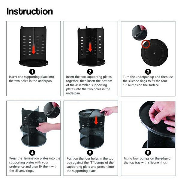 360 Rotating Cosmetic Storage Organizer Tray
