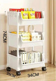 3 Layer Trolley Bookshelf, Multifunctional Storage Rack Trolley, Portable Mobile Display Shelf