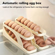 Automatic Scrolling Egg Rack, Refrigerator Egg Dispenser For Kitchen, Double Layer Egg Dispenser, Roll Down Counter Top Egg Holder, Smart Rolling Egg Storage Tray