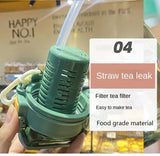 1L Student Summer Water Bottle, Fashion Plastic Bottle with Straw, Outdoor Sport with Tea Separator for Kids, 900ml Beverages Dispenser, Portable Drinking Water Bottle, Portable Drink Bottle For Outdoor, Kids Water Sippy Cup