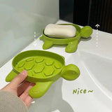 Cute Turtle Draining Soap Holder, Bathroom Shower Soap Holder, Sponge Storage Plate Tray, Sea Turtle Soap Holder Dish, Non Slip Shower Soap Box, Simple Wash Table Cartoon Turtle Soap Box, Virgin Plastic Soap Stand