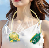 360° Rotating USB Neck Fan, USB Rechargeable Travel Neck Fan, Air Cooler Cooling Neckband Fan, Bladeless Hanging Neck Fan