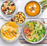 Set Of 5 Stainless Steel Mixing Bowl With Lid, Silicone Mixing Bowl Set, Salad Cooking Mixing Bowl, Stainless Steel Pots, Multifunctional Sealed Fresh Bowl Household, Kitchen Cooking Bowl