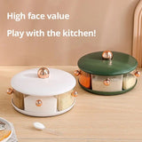 Seasoning Jar, Rotating Seasoning Box Five Grid Storage Box, Turntable Spice Organizers