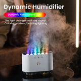6 Nozzle Water Fogger, Dynamic Music Flame Air Humidifier, Home 900ML RGB Led Light  Diffuser, Ultrasonic Cool Mist Maker Lamp Diffuser, 7 Color Aromatherapy Oil Diffuser