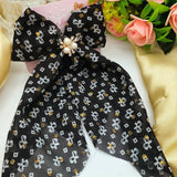 Bow Hair Clip, Scarf Bow Hair French, Elegant Long Tail Hair Barrettes, Non Slip Hair Decorations For Women Girls, Fresh Floral Hairpin, Bowknot Hair Duckbill Clip Accessories