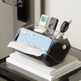 Durable Plastic Anti Slip Tissue Box, Decorative Tissue Case Holder, Desktop Tissue Holder With Compartments