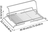 Stainless Steel Expandable Dish Drainer, Over The Sink Dish Drying Rack, Kitchen Storage Organizer, Countertop Space Saving Dish Rack