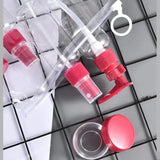 Travel Dispenser Bottle Pouch Set, Face Wash Skin Care Hand Cream Dispenser, Transparent Liquid Spray Empty Bottle
