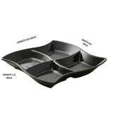 4 Partition Snack Plate, Party Snack Tray, Smart Serving Plate, Kitchen Serving Tray