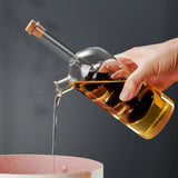 Dual Chamber Kitchen Oil Bottle, Elegant Glass Oil Dispenser Bottle, 2 In 1 Glass Oil & Vinegar Bottle
