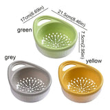 Plastic Kitchen Drain Basket,  Double Layer Rice Wash Basket, Colander Set with Bowl Strainer
