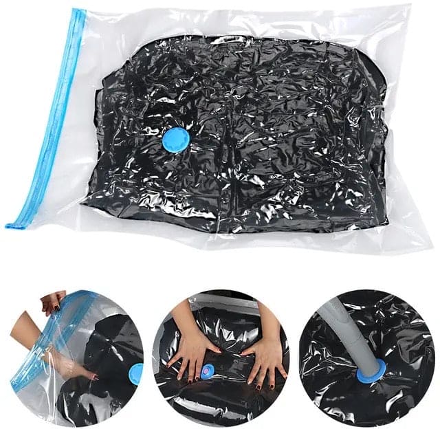 Set Of 5 Vacuum Storage Bags, Pillows Bedding Closet Home Organizer, Space Saver Vacuum Storage Bags, Vacuum Sealing Bag With Double Zip, Vacuum Sealer Bags for Comforters, Blankets, Bedding, Clothing