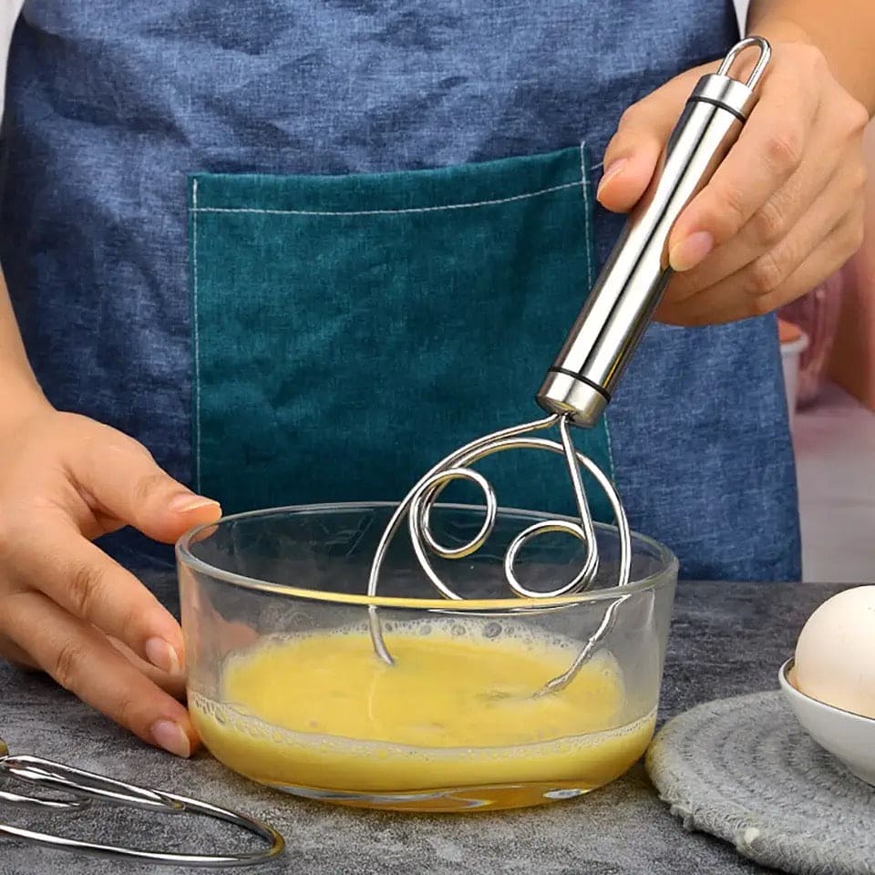 Flour Mixer, Manual Non Stick Cream Beater, Danish Bread Dough Hand Mixer, Dough Whisk Mixer, Kitchen Baking Blender Tool, Durable Handheld Food Blender For Cooking