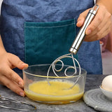 Flour Mixer, Manual Non Stick Cream Beater, Danish Bread Dough Hand Mixer, Dough Whisk Mixer, Kitchen Baking Blender Tool, Durable Handheld Food Blender For Cooking