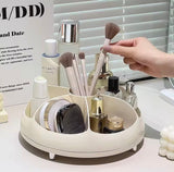 360° Spinning Makeup Organizer, Large Capacity Cosmetic Storage Box, Desktop Lipstick Brush Holder
