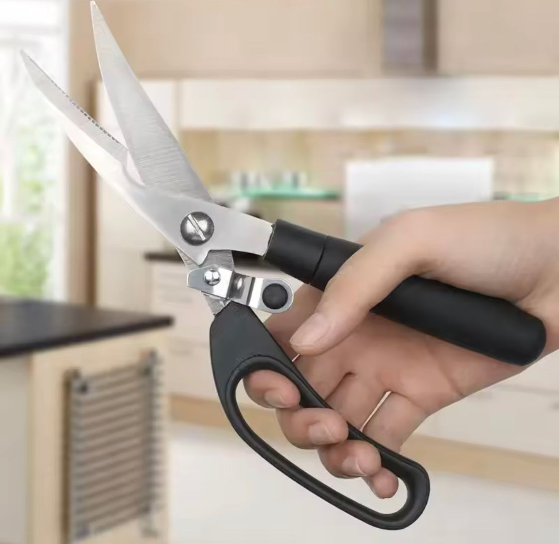 Effort Saving Spring Kitchen Shears, Multifunctional Meat Scissors, Heavy Duty Meat Poultry, Kitchen Cutting Tool