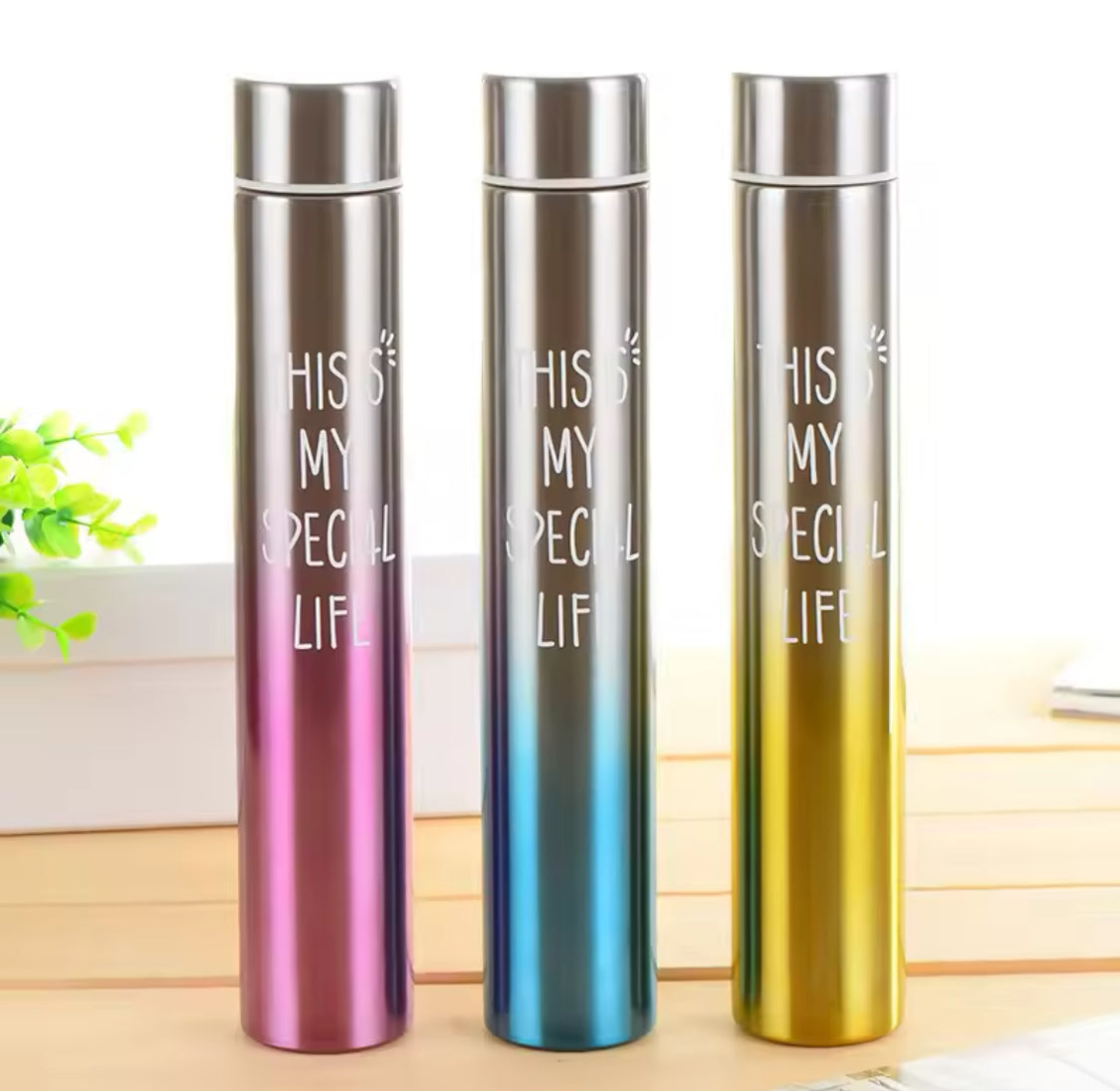 300ml Long Style Slim Water Bottle, Stainless Steel Thermos Water Bottle, Double Wall Travel Thermos