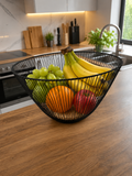 Round Wire Fruit Basket, Modern Minimalist Metal Fruit Bowl, Kitchen Countertop Fruit Basket