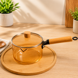 Heat Resistant Cooking Glass Pot, New Transparent Design Pot, Kitchen Cooking Saucepan