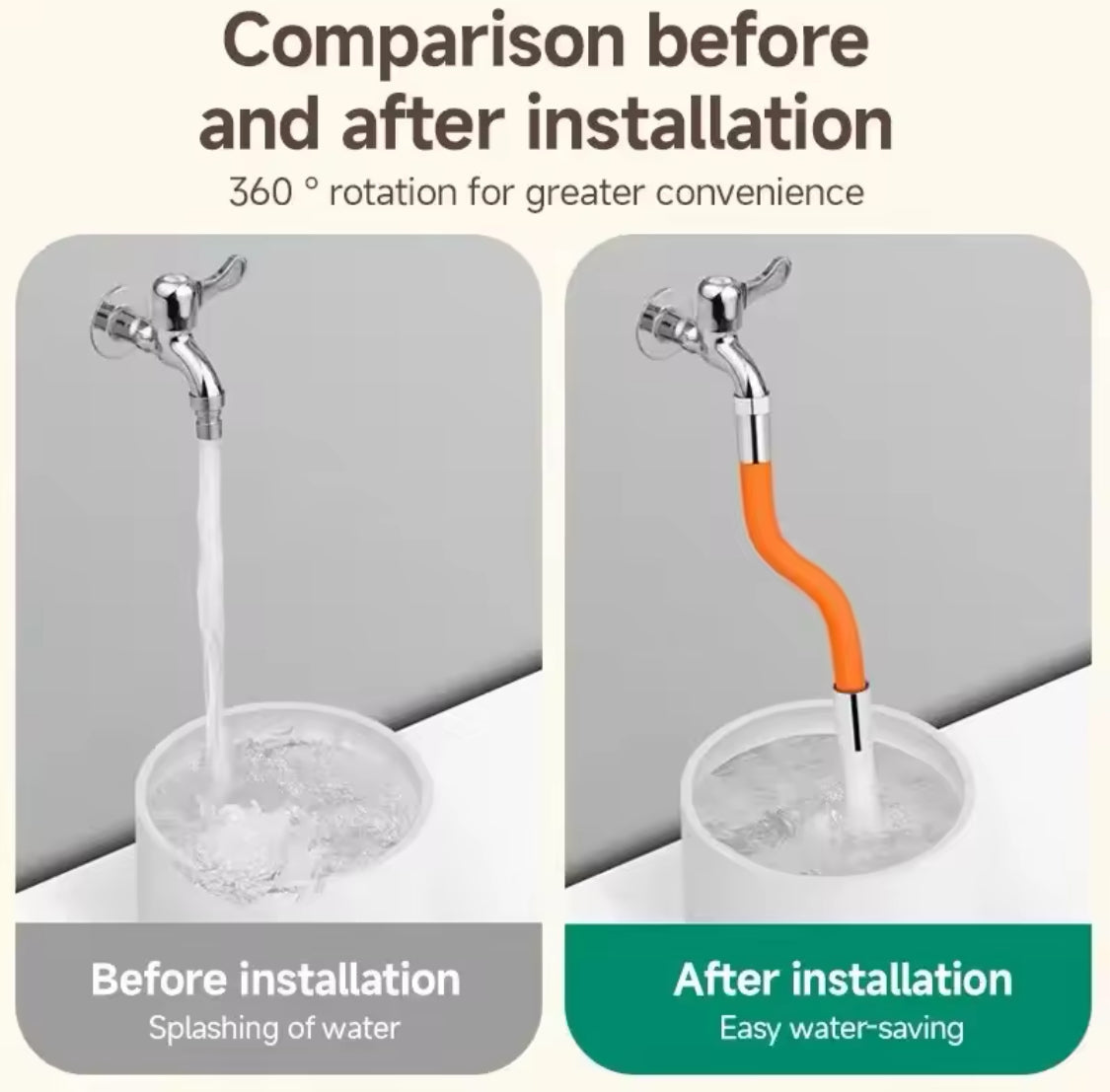 360° Rotation Faucet Extender Pipe, Kitchen Faucet Extension Hose Pipe, Durable Bathroom  And Garden Splash Proof Hose