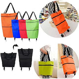 Foldable Rolling Shopping Bag with Wheels – Reusable Large Capacity Grocery Tote