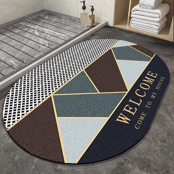 2PC Anti-Slip Bathroom Mat – Fast Drying Water Absorbent Floor Mat