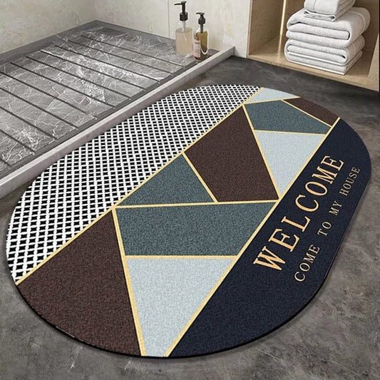 2PC Anti-Slip Bathroom Mat – Fast Drying Water Absorbent Floor Mat