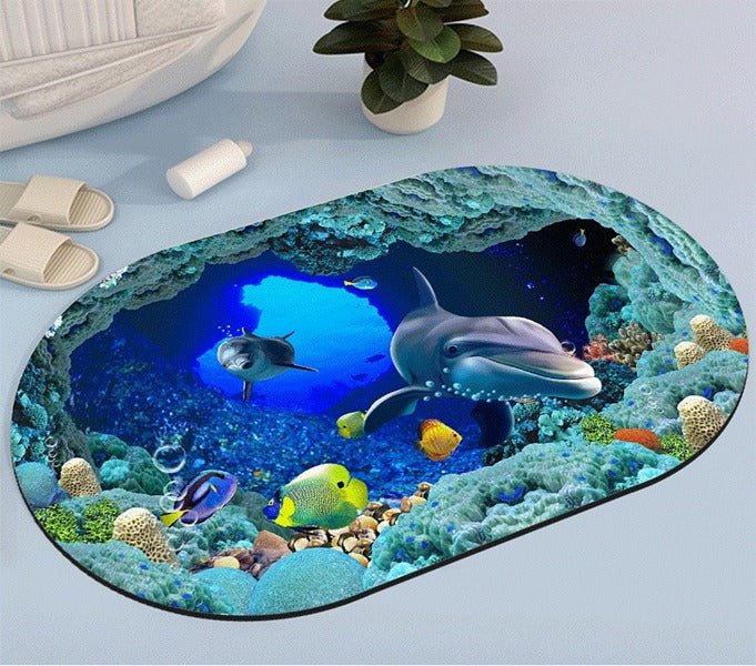 2PC Anti-Slip Bathroom Mat – Fast Drying Water Absorbent Floor Mat