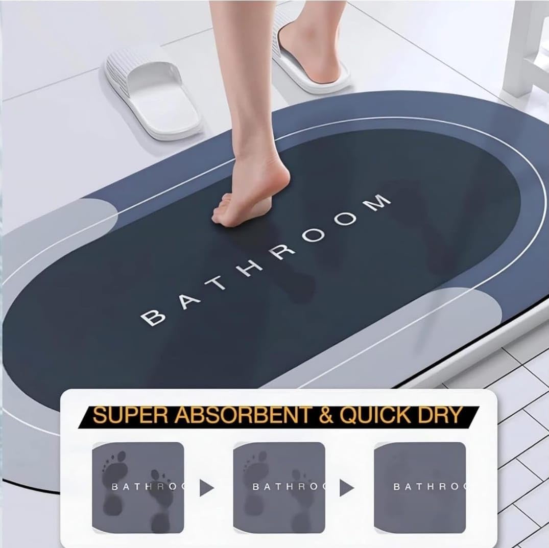 2PC Anti-Slip Bathroom Mat – Fast Drying Water Absorbent Floor Mat