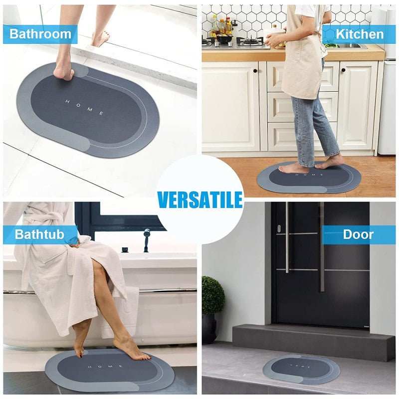 2PC Anti-Slip Bathroom Mat – Fast Drying Water Absorbent Floor Mat