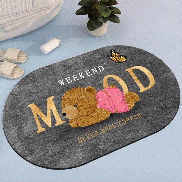 2PC Anti-Slip Bathroom Mat – Fast Drying Water Absorbent Floor Mat