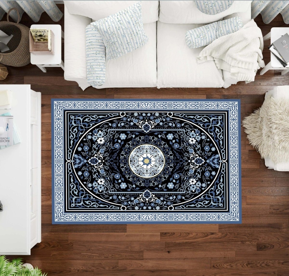 2PC Anti‑Slip Flower Design Bathroom Mat – Fast‑Drying, Water‑Absorbent Floor Mat